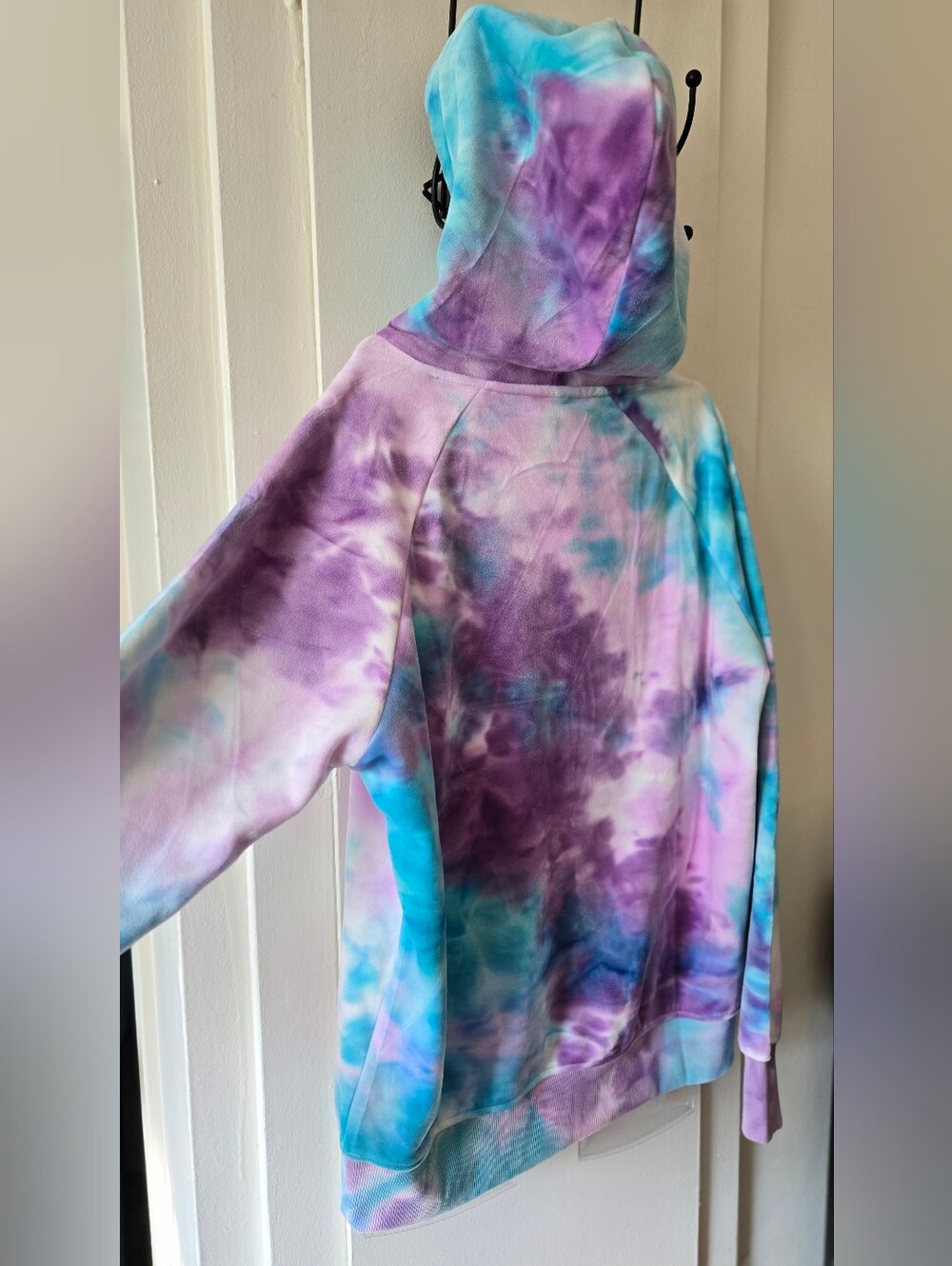Matching Velet Tie-Dye Purple & Blue Pet Hoodie - Picture 6 of 10